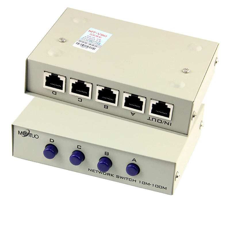 

MT-VIKI 4 Port RJ45 Network Switch Sharing Device Bidirectional Internal Network And External Network 4 In 1 Out MT-RJ45-4