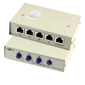 

MT-VIKI 4 port RJ45 network switch sharing device bidirectional internal network and external network 4 in 1 out MT-RJ45-4