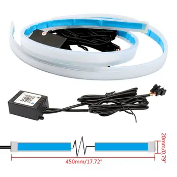 

2Pcs Car Flowing RGB Daytime Running Light DRL APP Multi Color LED Light Strip Turn Signal Lights