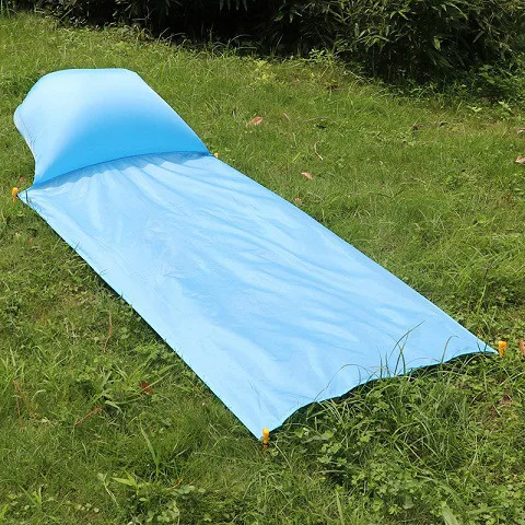 Коврик для пикника Водонепроницаемая «дышащая» подушка для пляжа на открытом воздухе с подушкой портативная влажная Подушка с пляжным ковриком - Цвет: Single sky blue