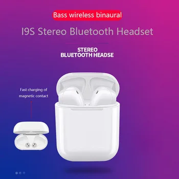

i9 Tws Bluetooth Earphones on air plane for 1:1 Apple earphone honor Xiaomi with Charging pod Wireless Earbuds Bluetooth Headset
