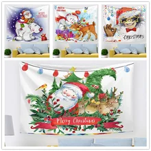 16 видов конструкций красочный Рождественский гобелен Санта олень Снеговик настенный декоративный настенный узор одеяло для пикника чехол для дивана фон