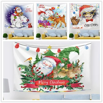 

16 Designs Colorful Christmas Tapestry Santa Deer Snowman Wall Hanging Pattern Wall Decor Picnic Blanket Sofa Cover Backdrop