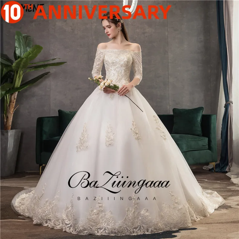 

OllyMurs Wedding Dress 2019 Explosions Spot Large Size Sexy Beautiful Noble Luxury Simple Spot Discount French Wedding Dress