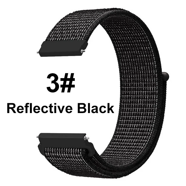 Reflective Black UEBN 20 мм 22 мм нейлоновый спортивный ремешок для Garmin Vivoactive 3 4 Venu/GarminMove/Forerunner 245 645 ремешок для наручных часов - Цвет ремешка: Reflective Black