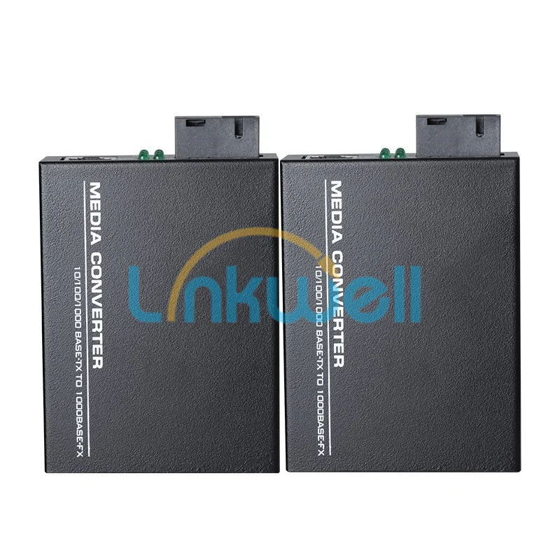 Gigabit Fiber Optic Media Converter 10/100/1000Mbps 1310/1550nm Single Mode Single Fiber 3KM/5KM SC Port External Power Supply