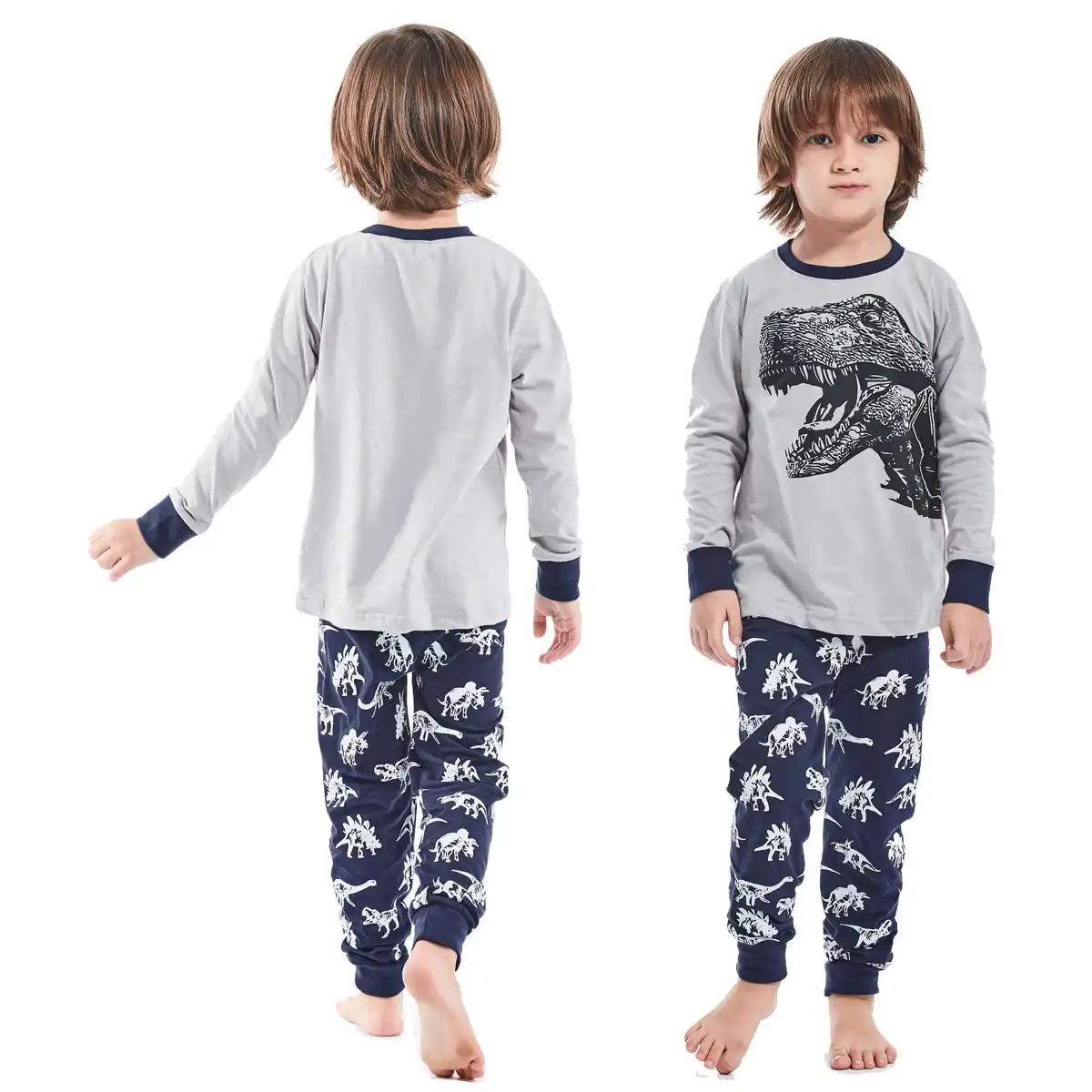 Tedd Boys Pyjamas Dinosaur Nightwear Cotton Toddler Clothes Kids Sleepwear Winter Long Sleeve Christmas Pjs Sets 2 Piece Outfit Xmas Gift Boys Clothing Clothing Cate Org