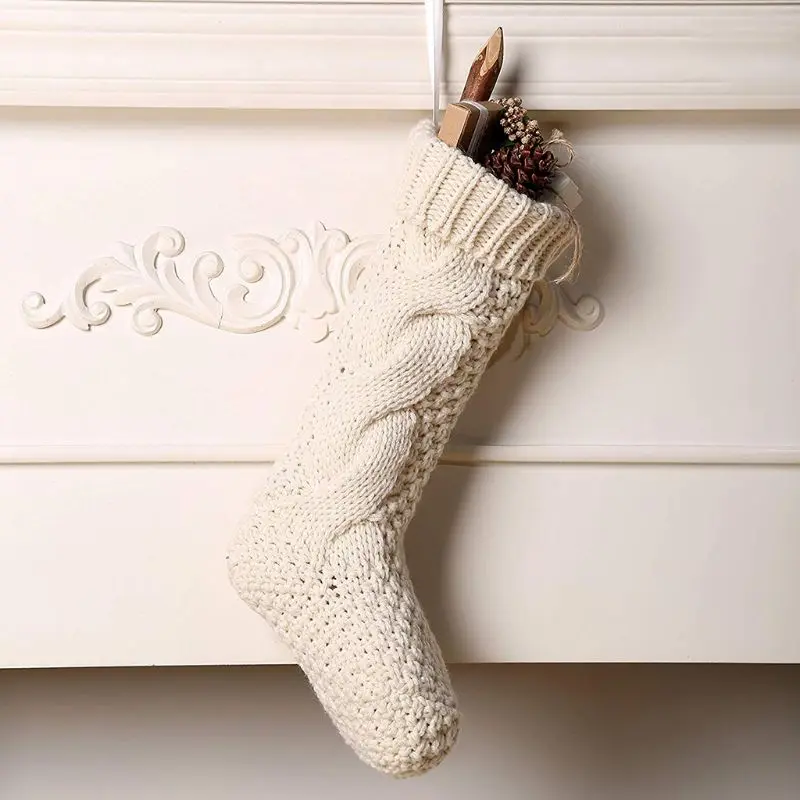 4Pcs Christmas Hanging Sock Classic Gift Filler Decoration Ornament Candy Bag