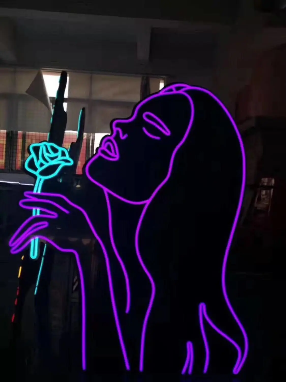 New HIGH LIFE Beer Neon Sign Bar Sinal de Vidro Real Luz Beauty Girl With Rose | Лампы и освещение