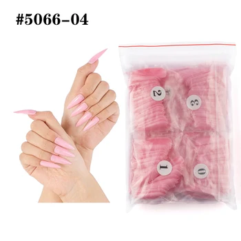 

500pcs/bag Long Stiletto False Nails Candy Color False Nails Tips Full Cover DIY Acrylic Fake Nails 10 Sizes Nail Manciure