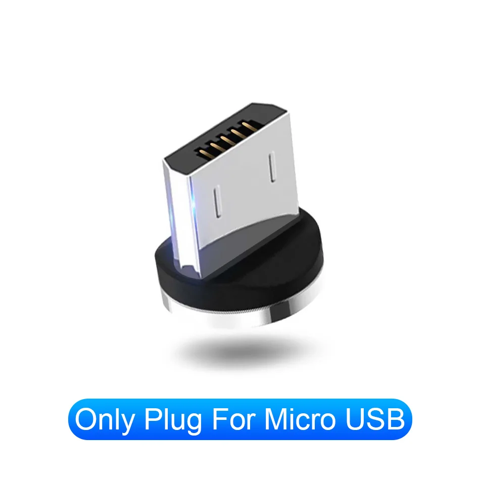 Магнитный кабель светодиодный светящийся Micro usb type C зарядное устройство с интерфейсом Lightning для iPhone samsung Быстрая зарядка USB-C кабели для мобильных телефонов type-C - Цвет: Plug for Micro