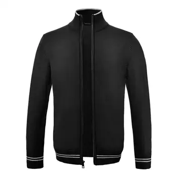 

FEICUI Fall Winter Cardigans Men's Sweaters Zipper Knitwear Stand-up Collar Ribbing Cuffs and Hem 108