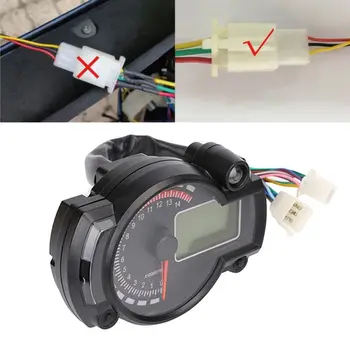 

Hot Motorcycle Digital Light LCD Speedometer Odometer Tachometer W/ Speed Sensor 7 color display oil level meter Modern Universa