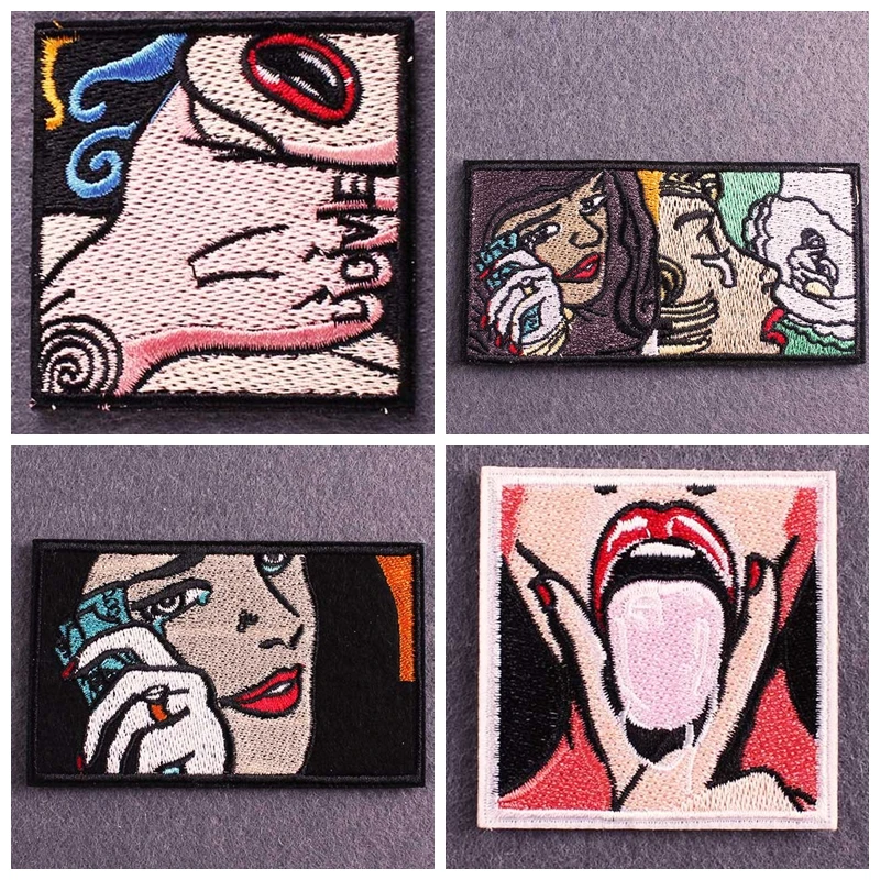 2 шт. патчи с вышивкой губы | Дом и сад