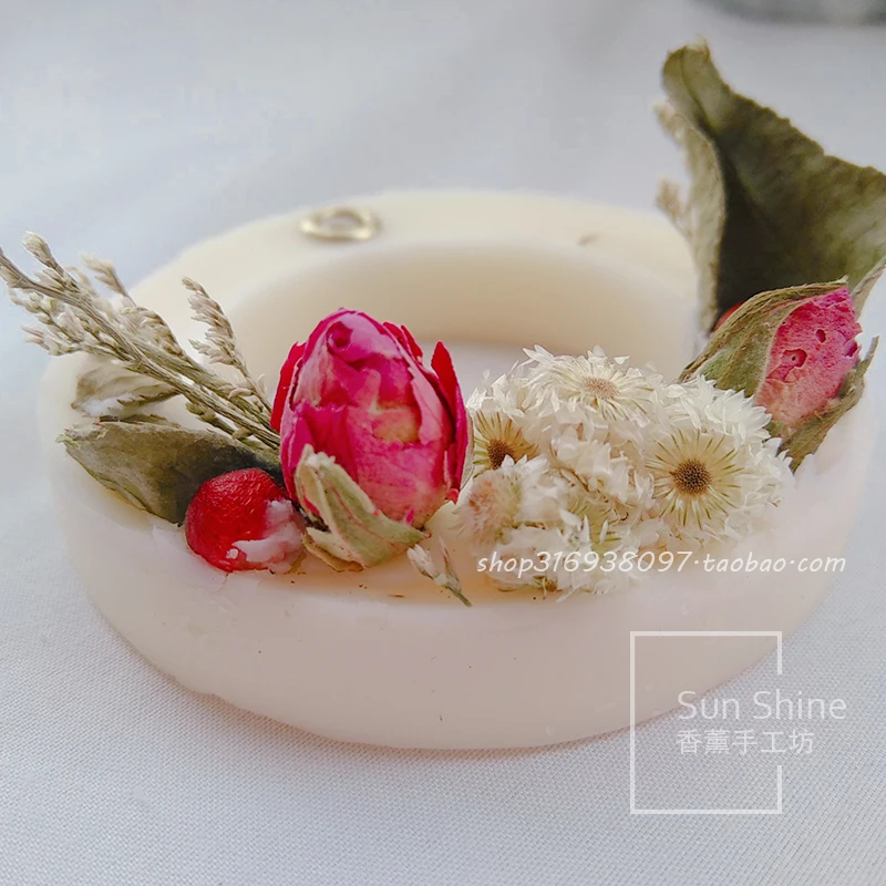 Ручной работы DIY воск для ароматерапии аромат свеча высушенный цветок настоящий цветок маленький белый сыр Хризантема Натуральный горный