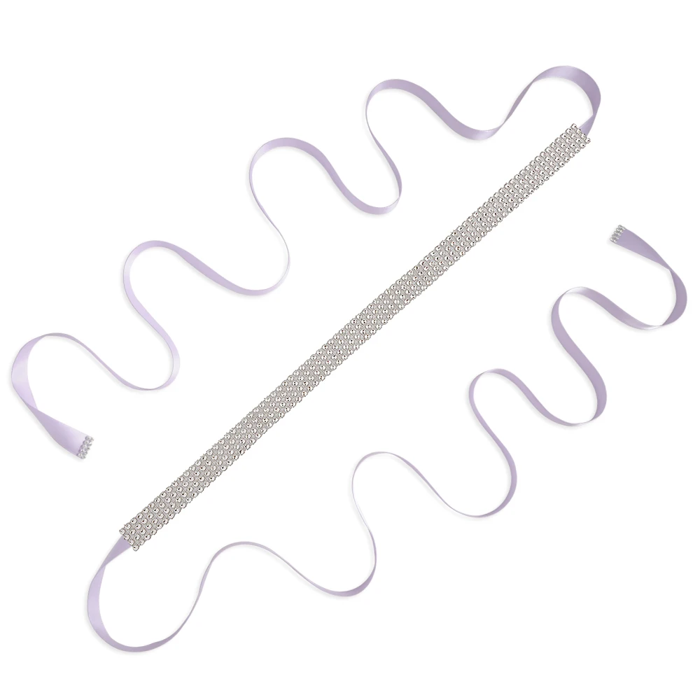 lavender TRiXY S19-2, Кристальный свадебный пояс, стразы, чешские камни, пояс невесты, свадебные аксессуары, пояс для вечернего платья - Цвет: lavender