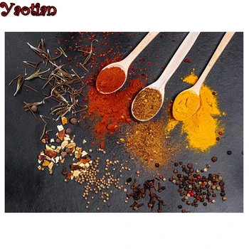 

Full Square/Round Drill 5D DIY Diamond Painting Spices Spoon 3D Diamond Painting Diamond Embroidery Cross Stitch Set,