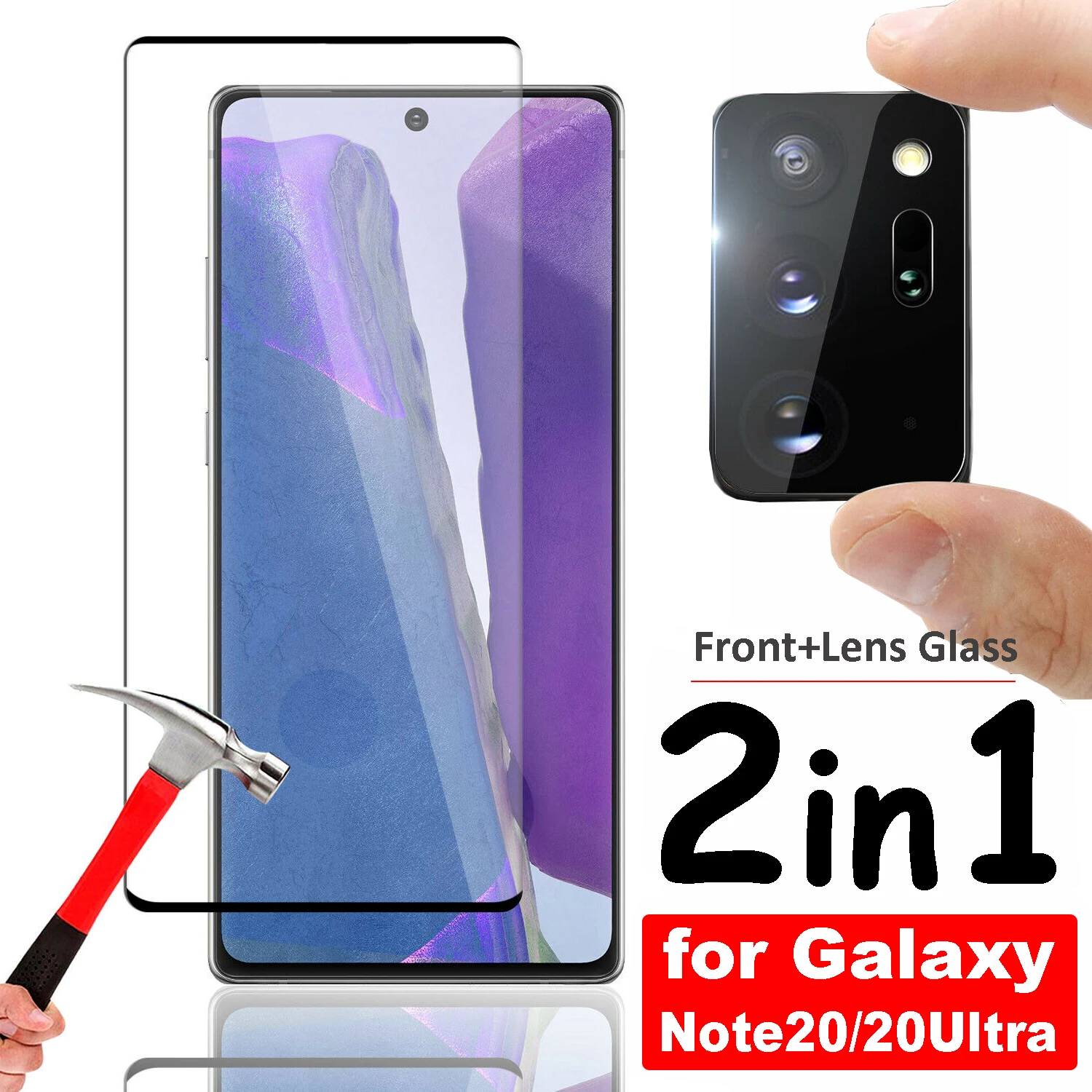 2in1 For Samsung Galaxy Note 20 Ultra Edge Fit Tempered Glass Screen