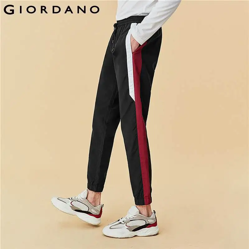 Мужские эластичные брюки Giordano Легкие нейлоновые с контрастными бандажными