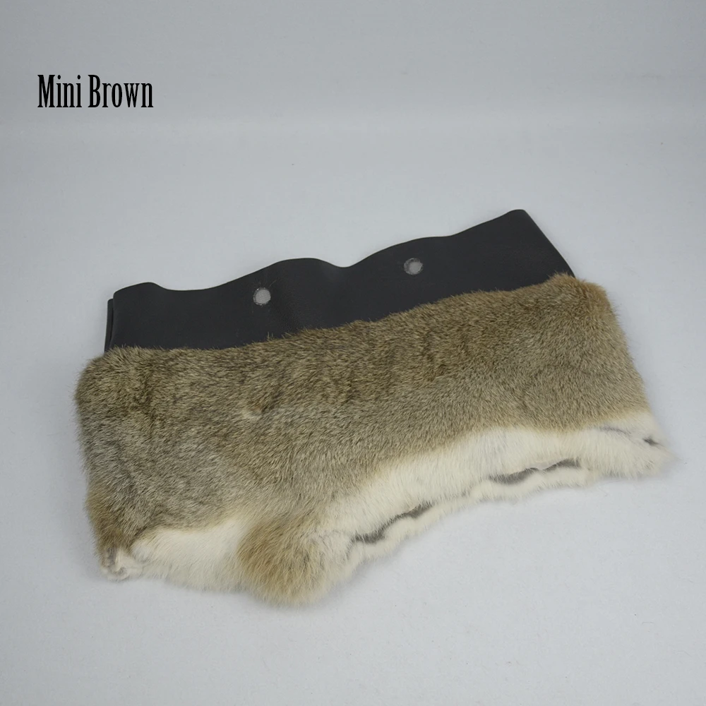 Mini Brown Модная мини-сумка с меховой отделкой, плюшевая отделка, натуральный кроличий мех, украшение для мини obag O Bag - Цвет: Mini Brown