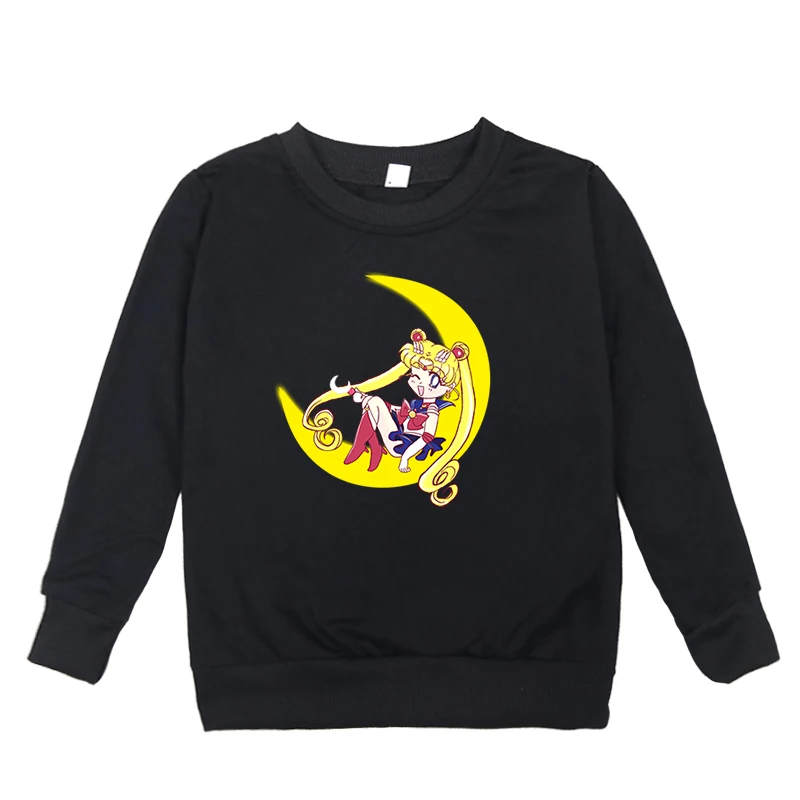 Sailor Moon/детская повседневная одежда для девочек с принтом Felpe ragaza; сезон весна-осень; Толстовка для маленьких мальчиков; хлопковая блузка; детские толстовки