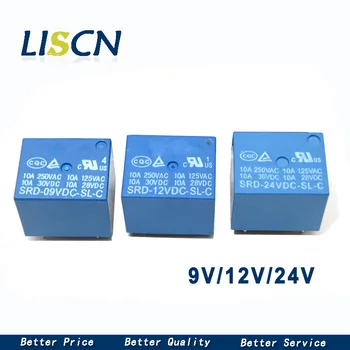 

5pcs SRD-09V 12V 24VDC-SL-C 5-pin power electromagnetic relay SRD-09VDC-SL-C SRD-12VDC-SL-C SRD-24VDC-SL-C blue relay