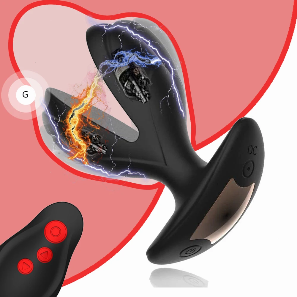 Electric Shock Prostate Massager With Wireless Remote Anal Plug_voghion.com