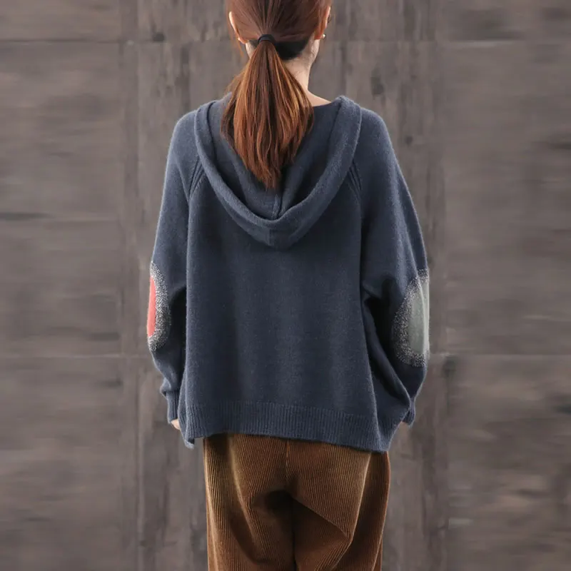 XITAO Patchwork Pocket Drawstring Pullovers Women