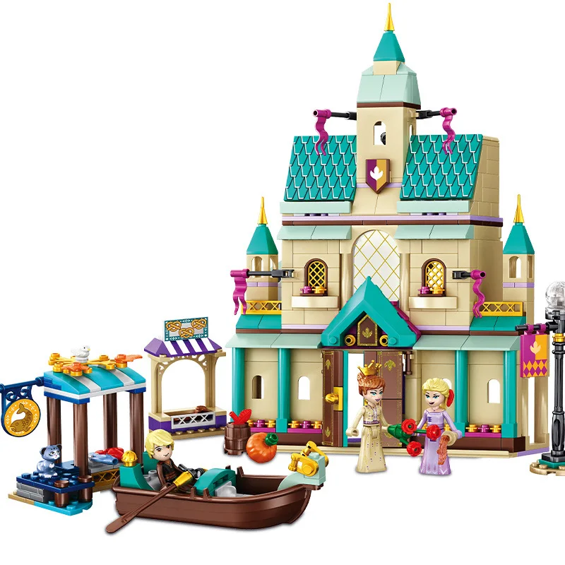 

2020 Girl Princess Arendelle Castle Village Ice snow Anna Elsa Building Blocks Sets Bricks Classic Model Kids Kits girls Friends