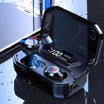 

TWS 5.0 Bluetooth Wireless Earphones 6D Stereo Bluetooth earbuds IPX7 Waterproof Touch Control 3300mAh LED Display Power Bank