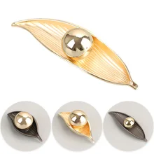 

Home decoration pearl leaf drawer creative handle hotel personalized decoration handle new zinc alloy single hole small handle