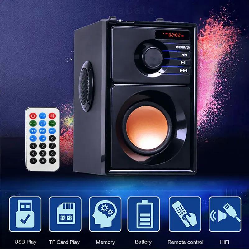 10 Вт HiFi 2,1 стерео Bluetooth динамик портативный деревянный пульт дистанционного управления сабвуфер FM Радио Mp3 Воспроизведение супер бас громкий динамик Компьютер