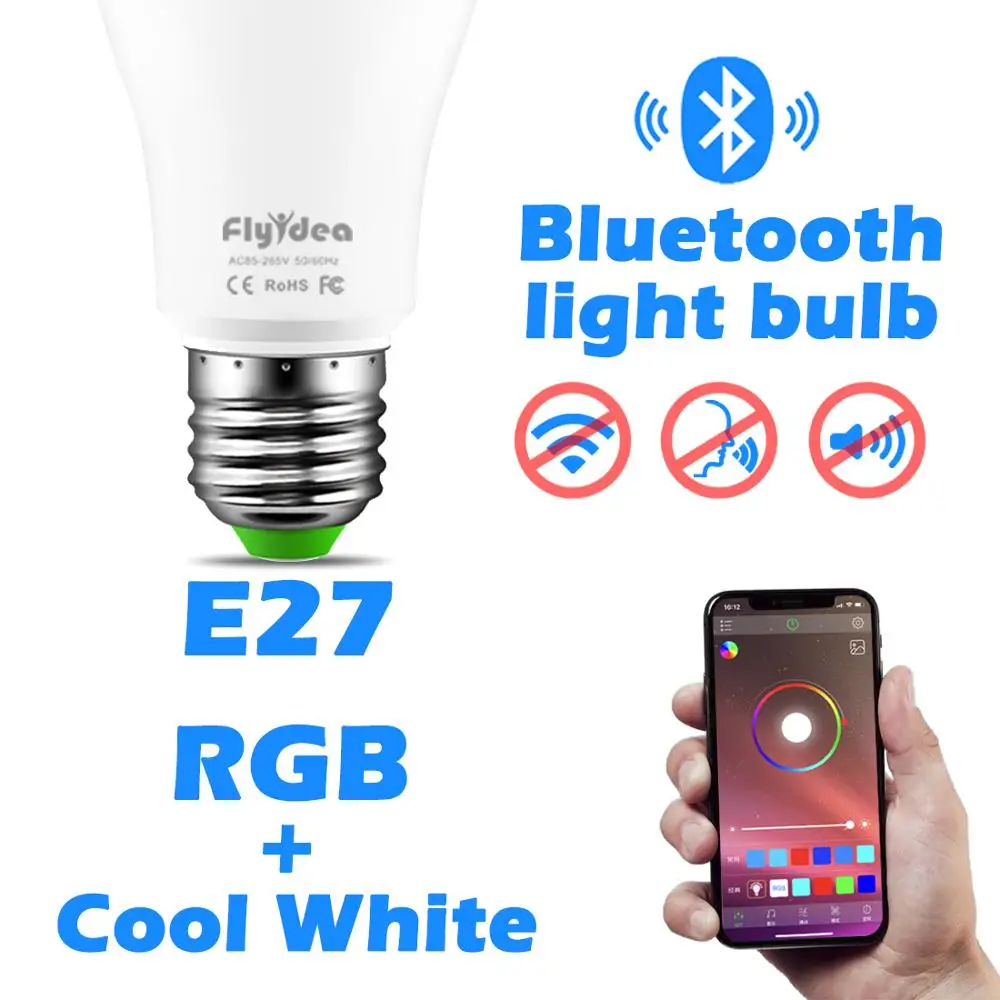 Волшебный декоративный светильник ing 5 Вт 10 Вт 15 Вт RGB+ белый умная инфракрасная лампа с пультом дистанционного управления E27 85-265 в светодиодный светильник с изменением цвета - Испускаемый цвет: Bluetooth RGB CW