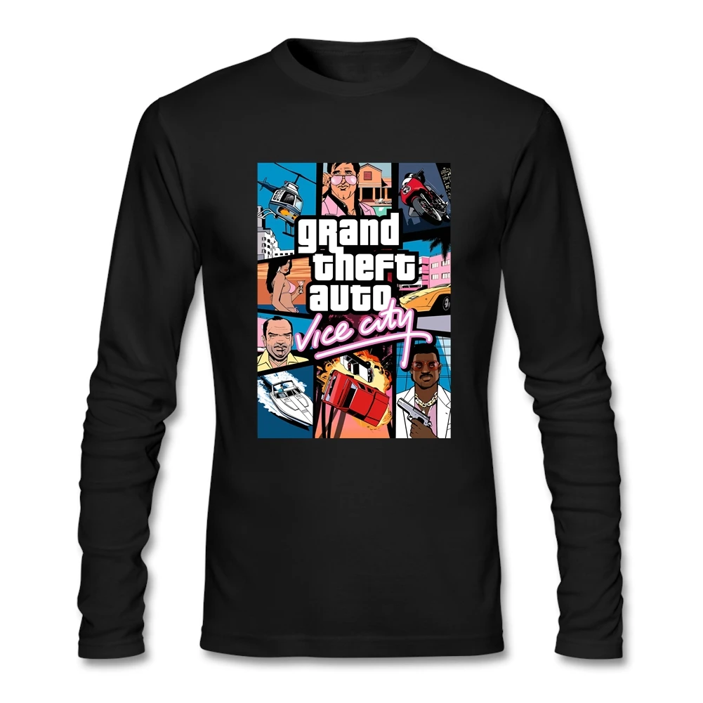 100% хлопка изготовленные на заказ с длинным рукавом мужская рубашка Grand Theft Auto