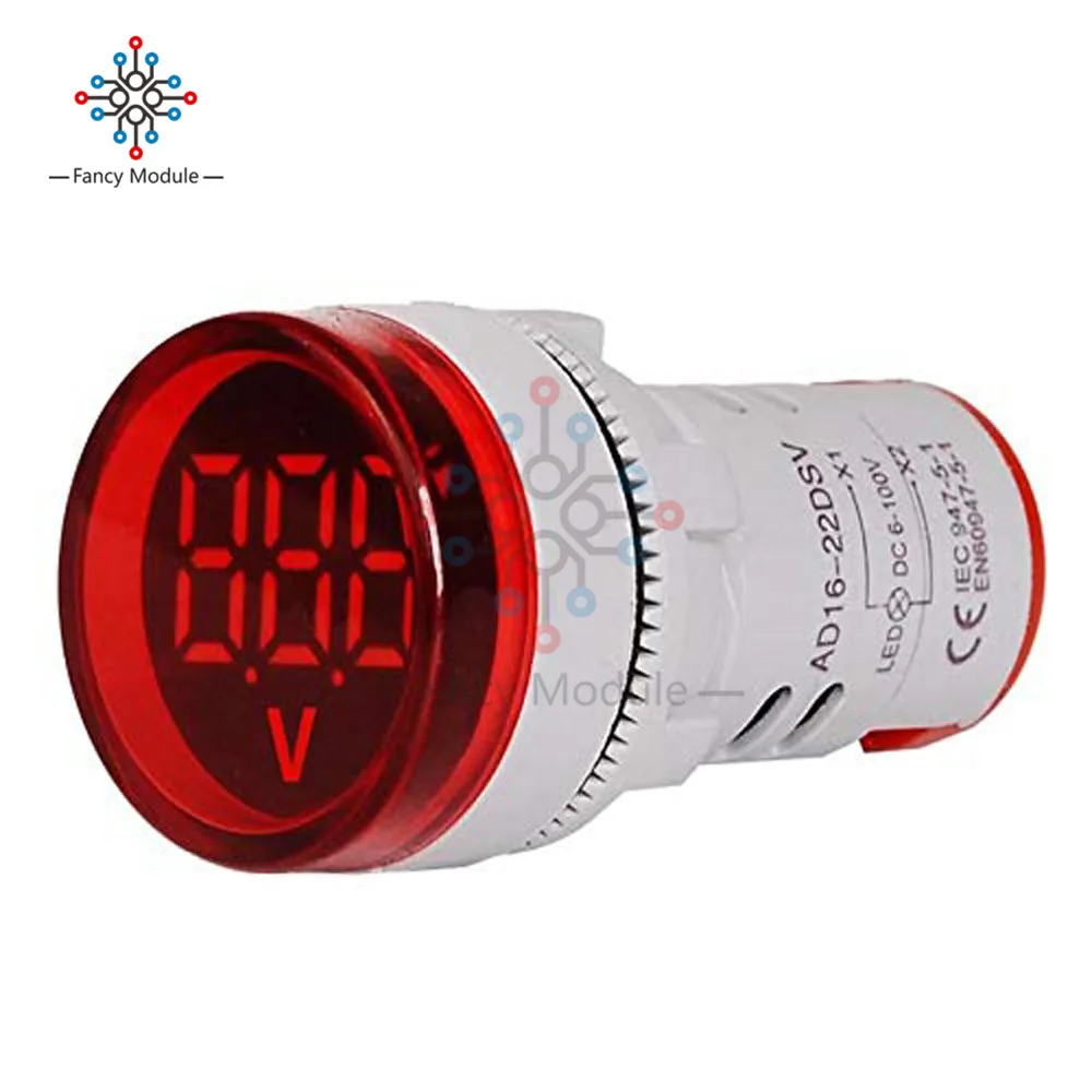 Diymore 22 мм AD16-22DSV светодиодный цифровой дисплей вольтметр Индикатор Светодиодный светильник Тестер Напряжения DC 6-100 в