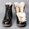 Natural Wool Men Winter Boots Size 36~48 Genuine Leather Winter Boots for men Russian Style Men Snow Boots #YM1570 1