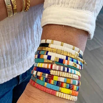 

Go2boho Women Bracelets MIYUKI Tila Bracelet Gift Summer Rainbow Jewelry Pulseira Mujer Moda 2020 Handmade Wholesale Jewellery