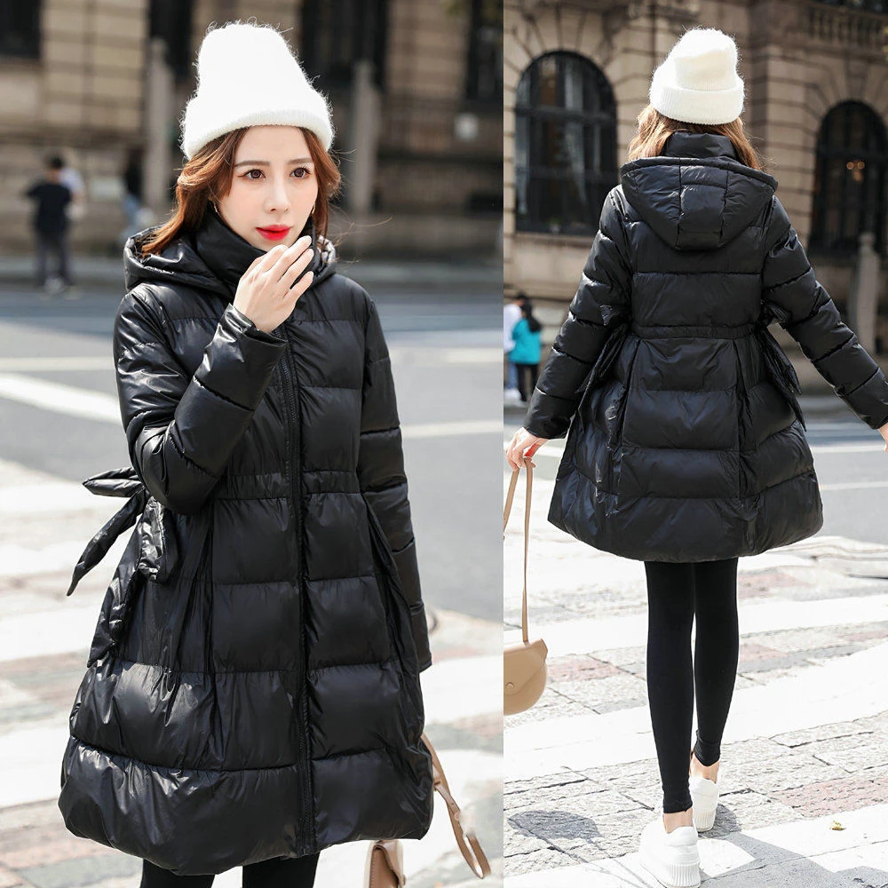 Abrigo de algodón para mujer embarazada, chaqueta acolchada de algodón, holgada, estilo coreano, Parka larga invierno| | - AliExpress