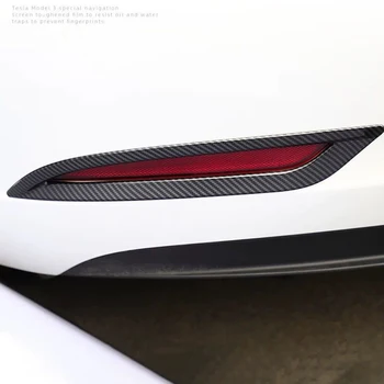 

Car light Rear fog lamp Frame Cover sticker For Tesla model 3 2017-2020 ABS carbon fiber Decorative stickers Car Accessories