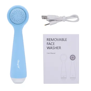 

USB Electric Face Wash Cleaning Silicone Sonic Vibration Eye Massage Facial Deep Cleaning Skin Pore Cleaner Blackhead Remover 51