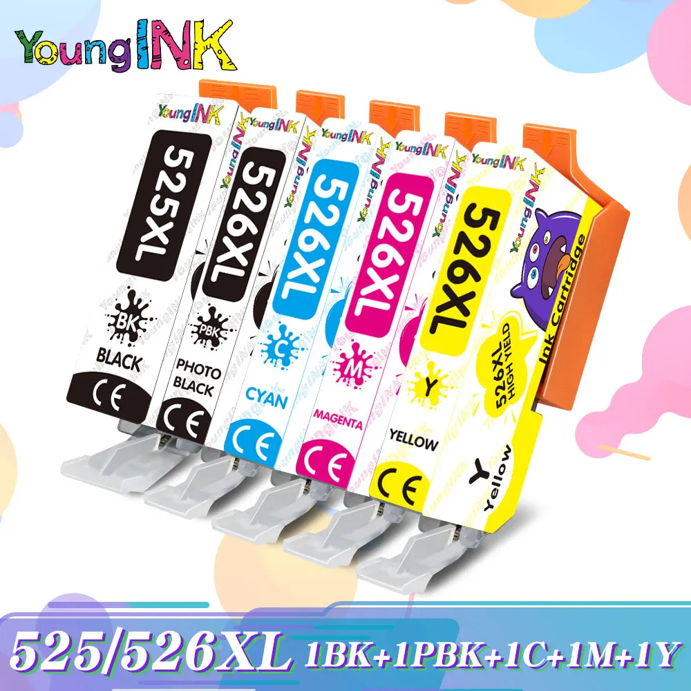 Compatible PGI525 XL CLI 526 ink cartridges with chip For Canon PIXMA IP4850 IX6550 MG5150 MG5250 MX885 MX895 Printers PGI525 