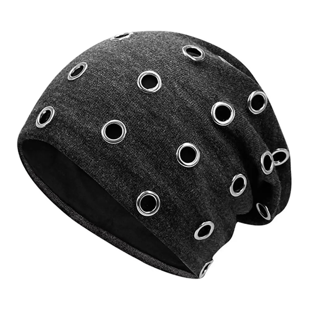 Beanies зимняя шапка унисекс для женщин и мужчин зимняя шляпа вязаная шапка металлический круг конопляющая шерстяная шапка шапочка Muts#2O04 - Цвет: E