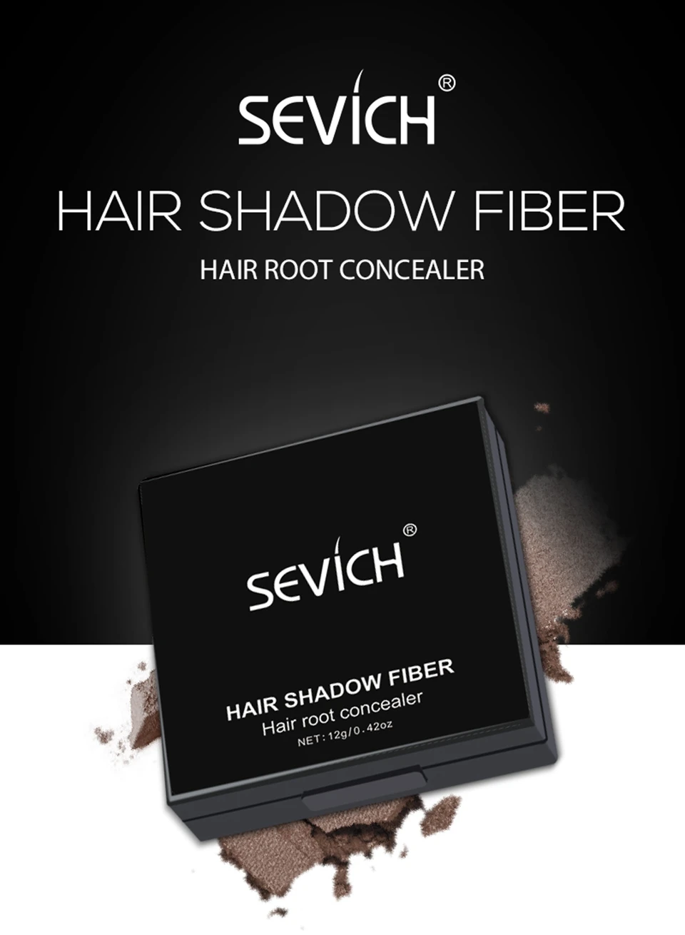 Sevich 5 Colors 12g Hair Shadow Powder Waterproof Hairline Edge Control Powder Root Cover Up Dark Brown Hair Concealer With Puff