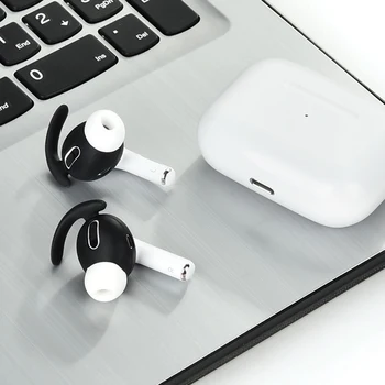 

2020 New Soft Silicone Earbuds for AirPods Pro accessory Earpods Cover Bluetooth Earphone Ear Wings Hook Black Transparent 3Pair