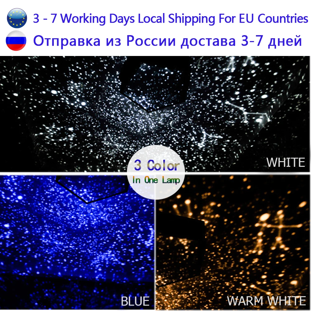 Starry Sky Projector Galaxy Projector Star Lights Room Ceiling Galaxy  Children's Night Light Space Nightlight Child Kids Gift