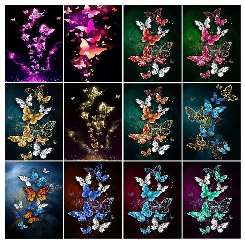 

Новая Алмазная вышивка животные "Бабочка" 5D DIY алмазная живопись полный квадрат/круглая дрель Набор для вышивки крестиком украшение дома подарок