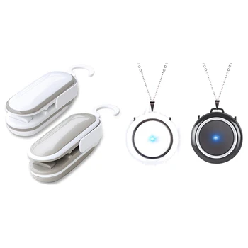 

1 Set 2 in 1 Heat Sealer and Cutter Handheld Portable Bag Resealer & 1 Set Couple Models Hanging Neck Air Purifier
