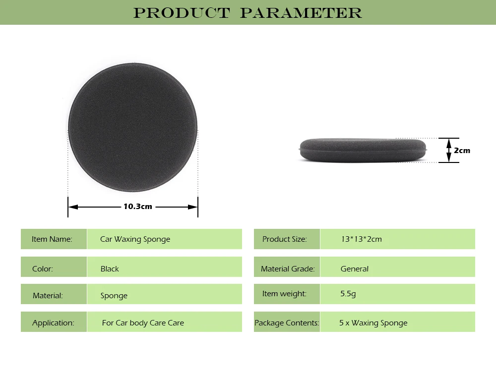 Восковые подушечки 5 шт. 13 см диаметр черный высококачественный мягкий материал восковая губка автомобильные товары для ухода за автомобилем обслуживание автомобиля