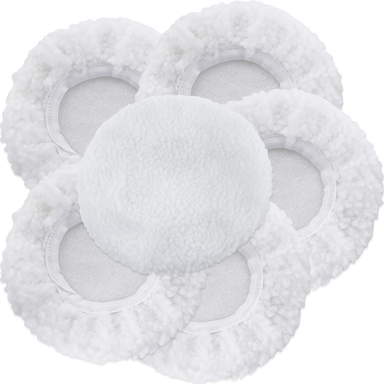 Partsworld-pulidor de capó de microfibra, almohadillas pulidoras orbitales para capó, color blanco, 5-6 pulgadas, 6 uds.