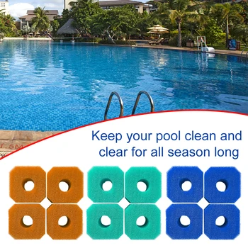 

4pcs/set Multifunction Portable Universal Hot Tubs Dirt Remove Dust Clean Swimming Pool Sponge Filters Water Park Easy Install